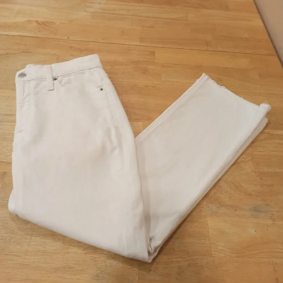 J Crew Flare Crop Jean in White Denim Signature Stretch Women's 25 - Picture 11 of 16